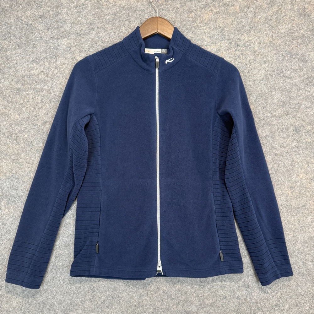 KJUS Maxima Jacket‎ Womens Medium 38 Sherwood Country Club Navy Blue Fleece Golf